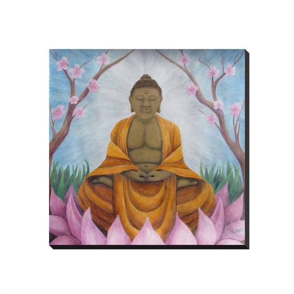 600x600 Buddha - Watercolor Buddha Painting