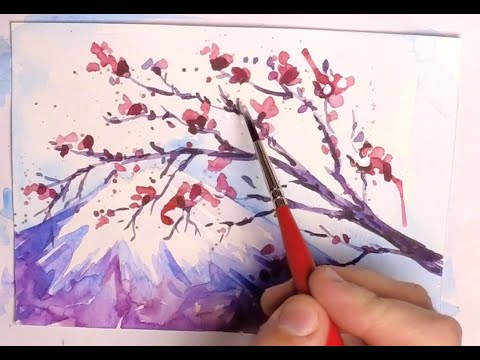 480x360 How To Paint A Cherry Blossom Tree - Watercolor Cherry Blossom Painting