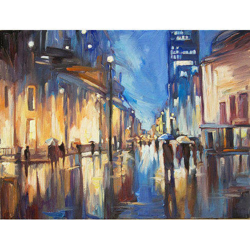 500x500 Watercolor Cityscape Painting - Watercolor City Painting
