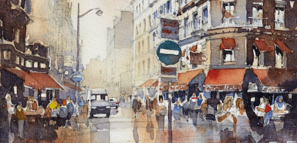 600x289 Watercolor Painting Techniques Cityscapes From Photos - Watercolor City Painting