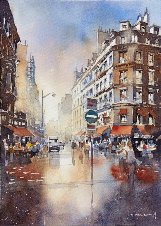 550x770 Big City Scenes In Watercolor - Watercolor City Painting
