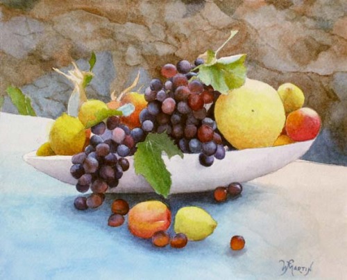 500x404 Fruit Bowl (Watercolor) - Watercolor Fruit Painting