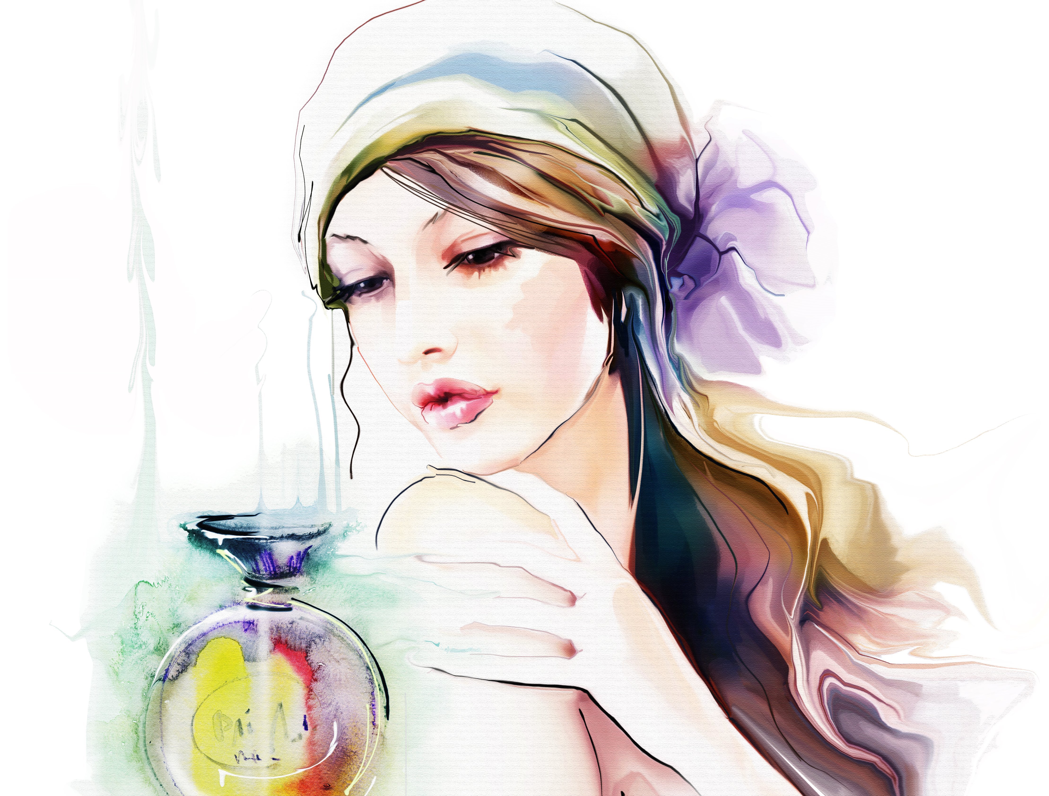4437x3370 Portrait Of A Woman 4k Ultra Hd Wallpaper Background Image - Watercolor Girl Painting