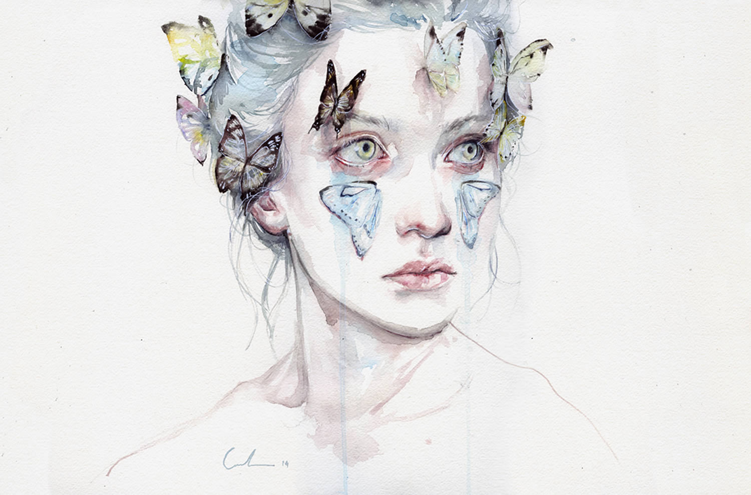 1500x989 Agnes Cecile's Rainbow Watercolor Art From 2014 2015 Scene360 - Watercolor Girl Painting