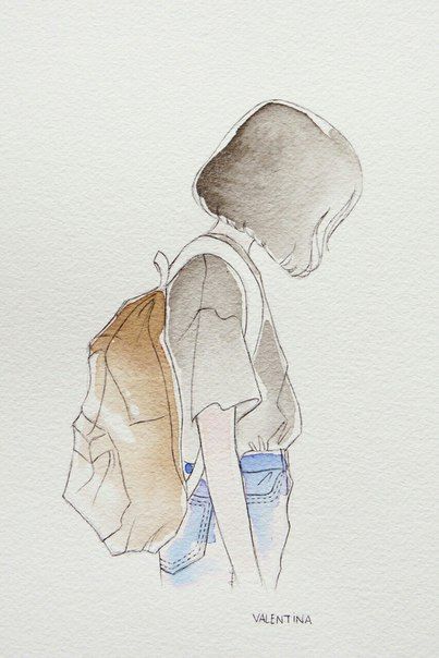 403x604 Art Girl Drawings - Watercolor Girl Painting
