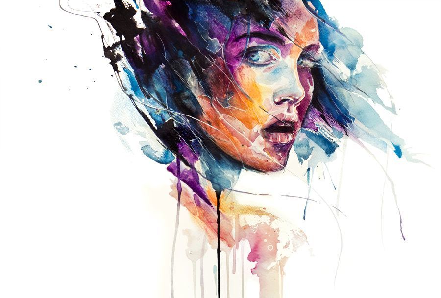 900x609 Agnes Cecile's World Of Watercolor Art Installations Mayhem Amp Muse - Watercolor Girl Painting