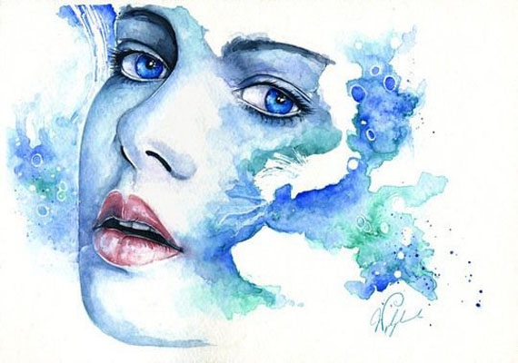 570x400 Drawing And Painting - Watercolor Girl Painting