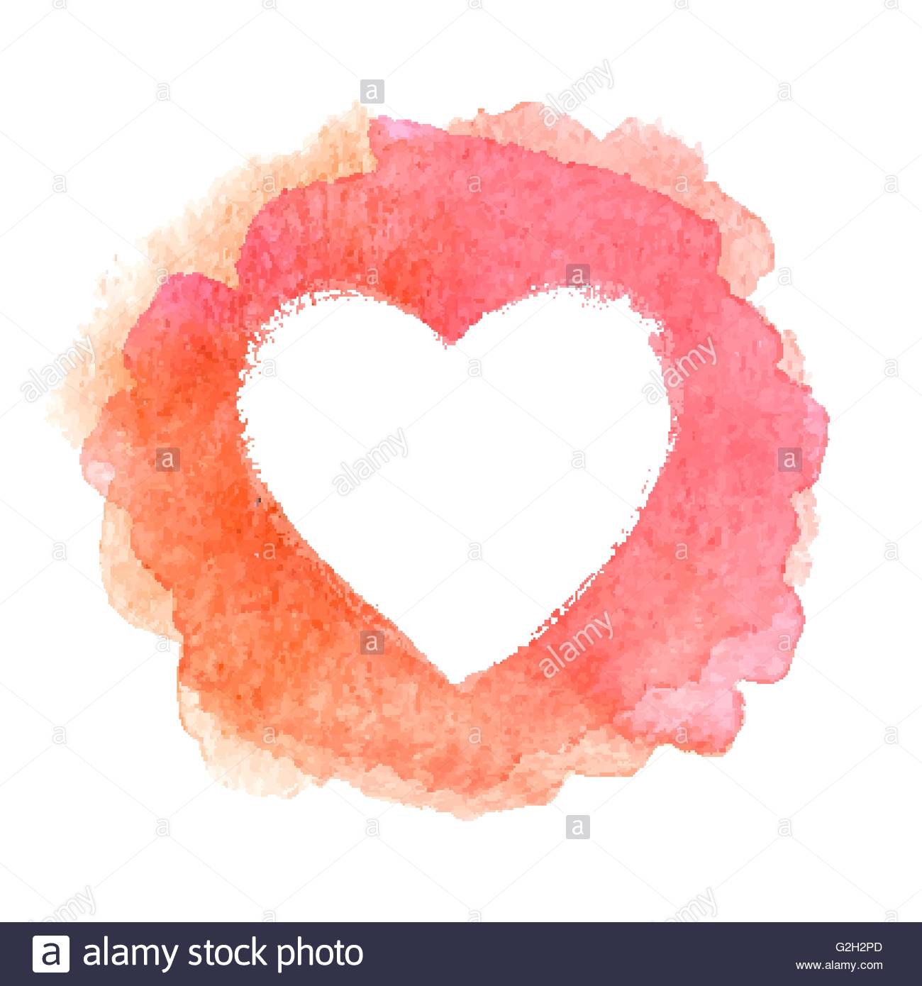 1300x1390 Pink Watercolor Painted Heart Shape Frame Stock Vector Art - Watercolor Heart Painting