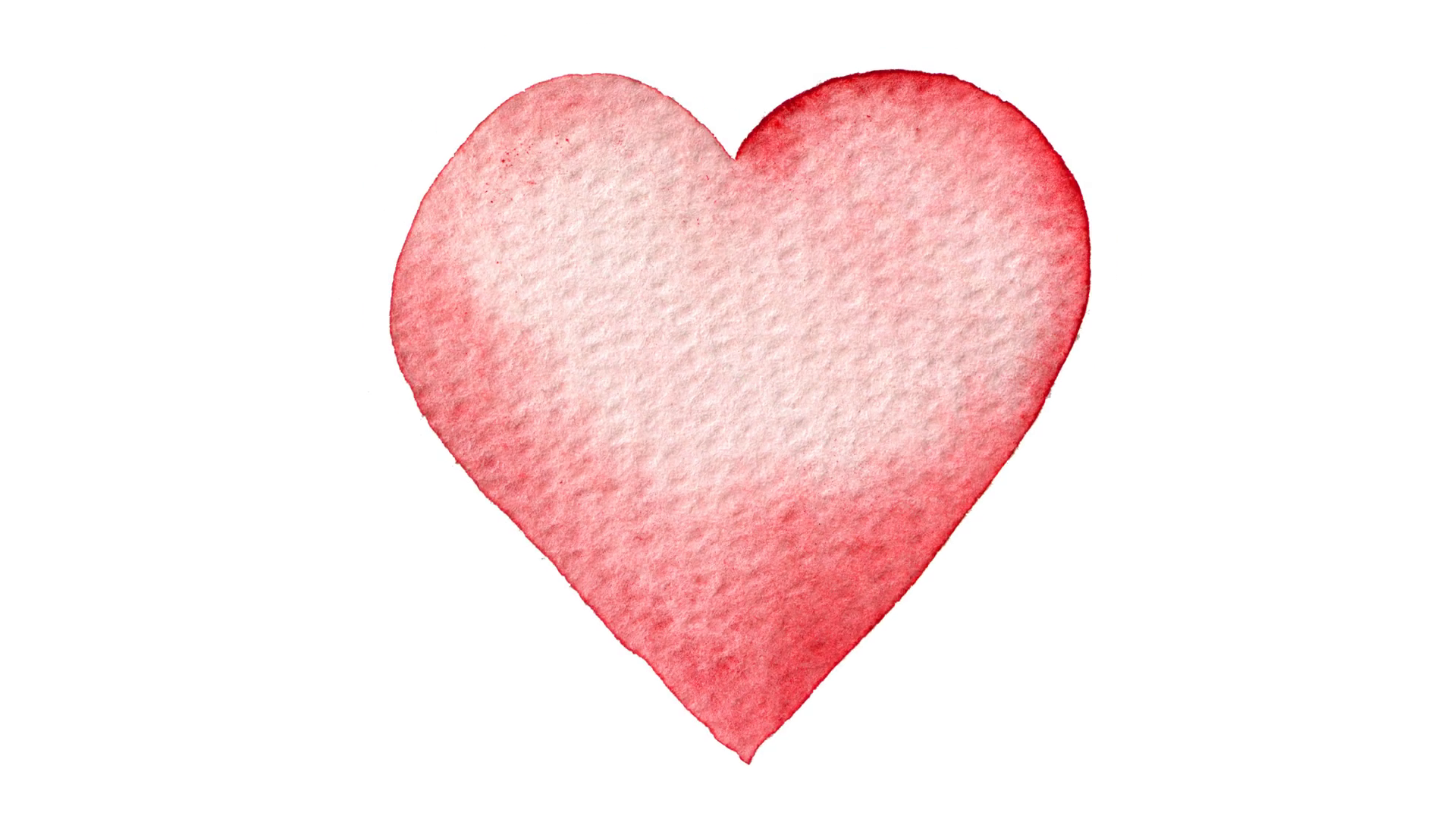 1920x1080 Red Heart Painted In Watercolor. Seamless Loop Animation. Hand - Watercolor Heart Painting