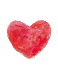 236x295 Watercolor Painting, Pink Heart Art, 8x10 Art Print From Original - Watercolor Heart Painting