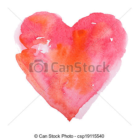 450x451 Watercolor Heart. Concept - Watercolor Heart Painting