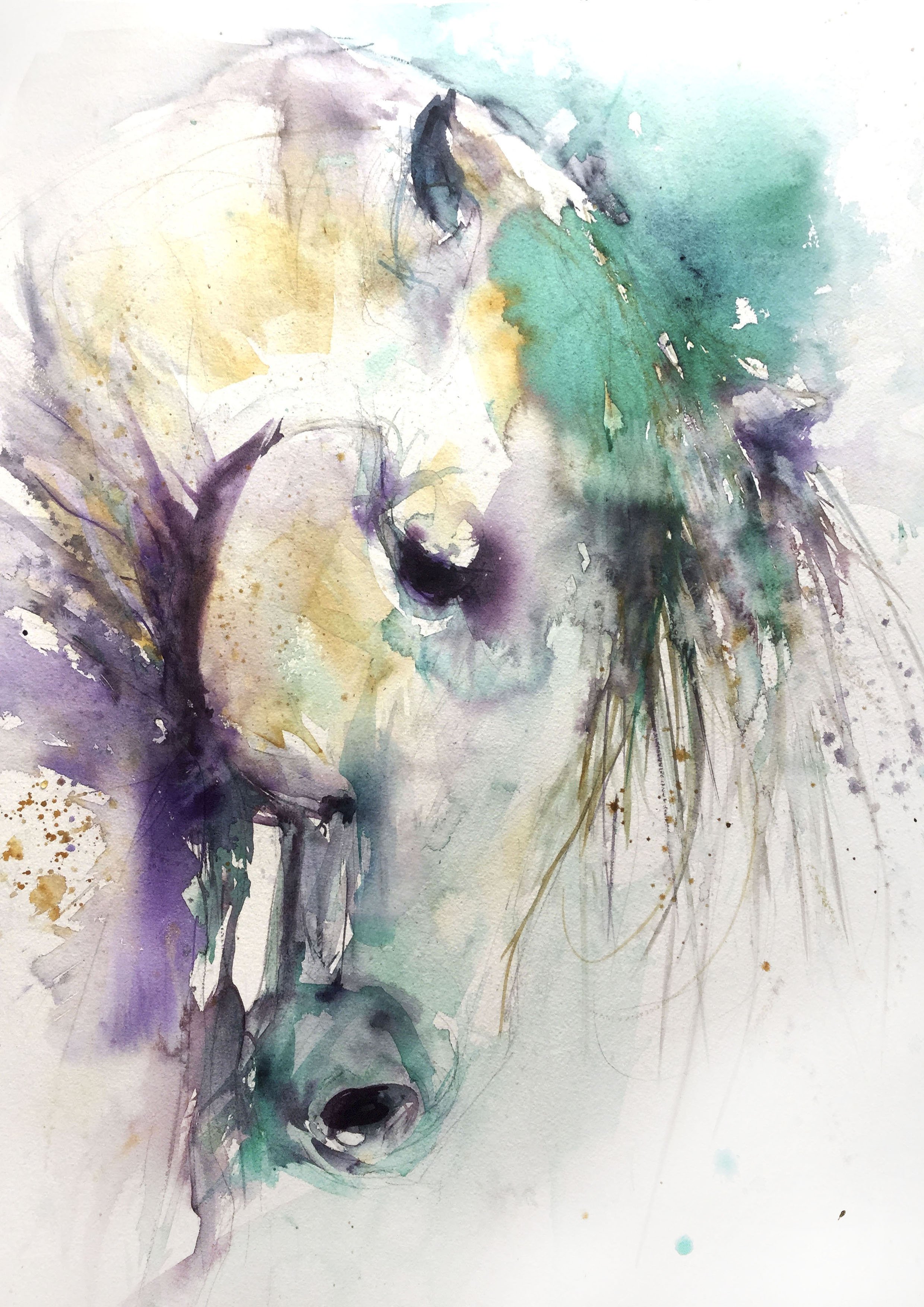 2480x3507 Signed Limited Edition Print From Original Horse Watercolour Painting - Watercolor Horse Painting