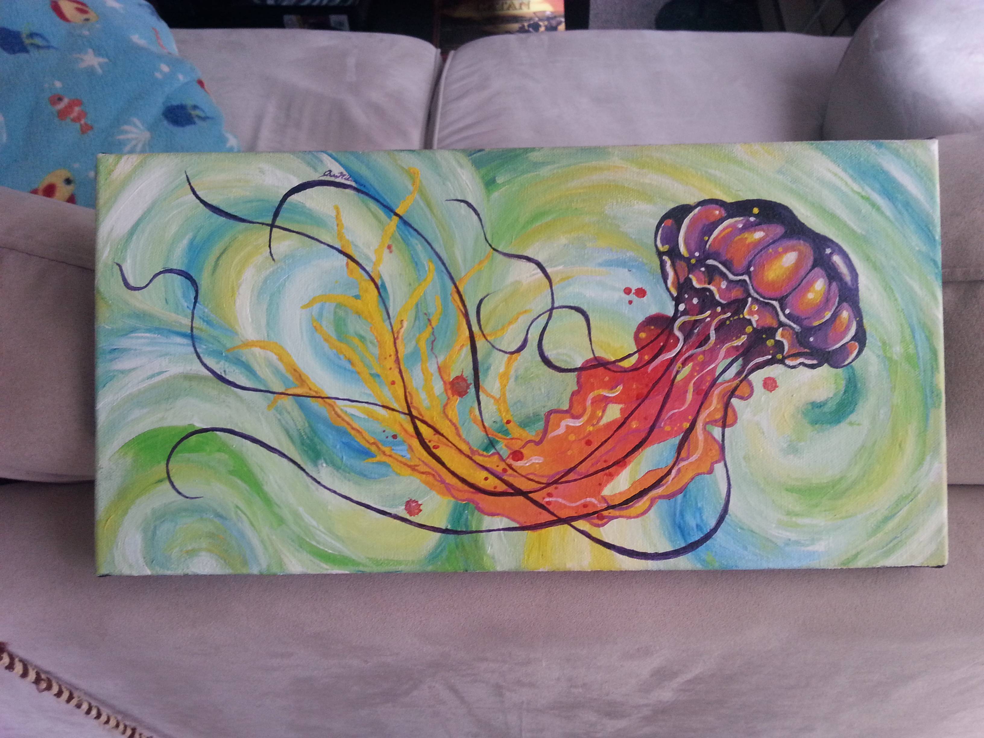 3264x2448 Painted A Jellyfish. Ccw. Art - Watercolor Jellyfish Painting