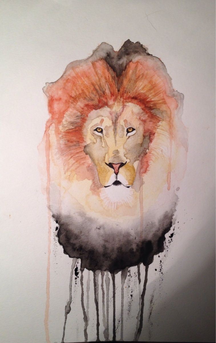 757x1200 Lion Painting - Watercolor Lion Painting
