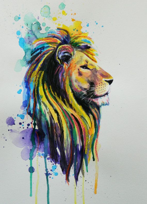 570x788 Watercolor Lioness Tattoo Ideas About Lion Art - Watercolor Lion Painting