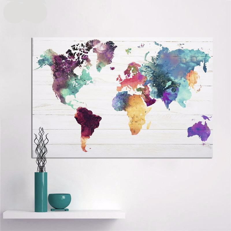 800x800 Watercolor World Map Painting Crumpled Paper Shop - Watercolor Map Painting