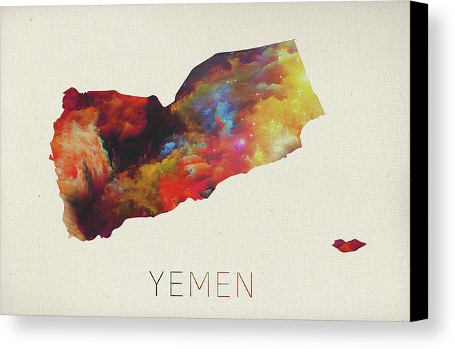 661x507 Yemen Watercolor Map Canvas Print Canvas Art By Design Turnpike - Watercolor Map Painting