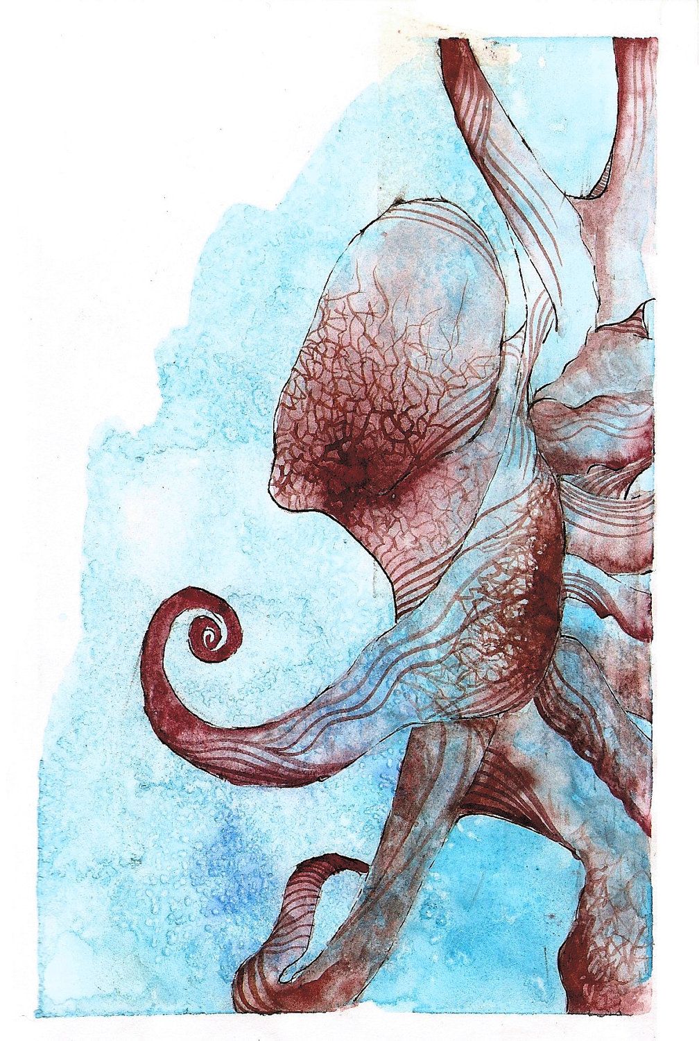 1008x1500 Octopus Painting - Watercolor Octopus Painting