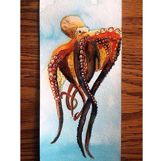 570x564 Watercolor Octopus. Dream Deeper - Watercolor Octopus Painting