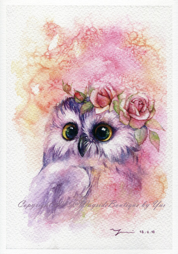 Watercolor Owl Painting at PaintingValley.com | Explore collection of ...