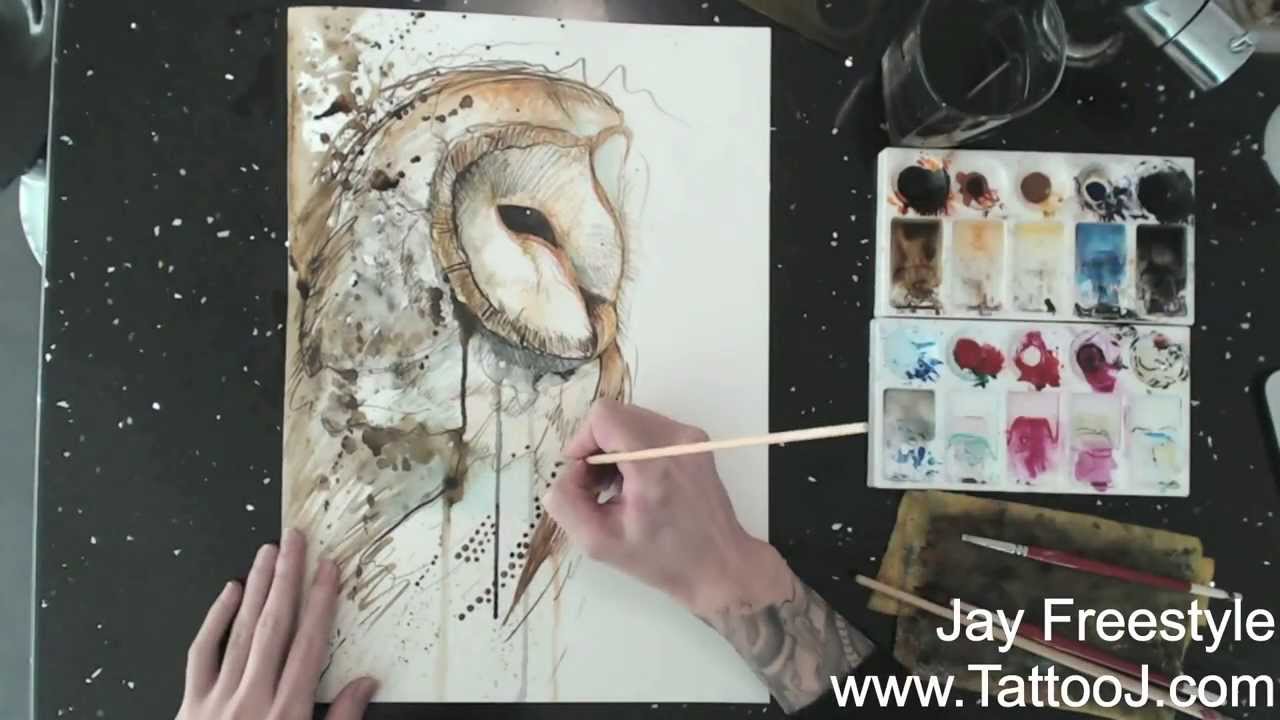 1280x720 Watercolor Painting - Watercolor Owl Painting