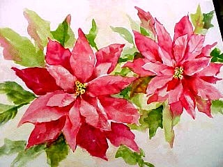 320x240 Painting Poinsettias - Watercolor Painting Christmas Cards