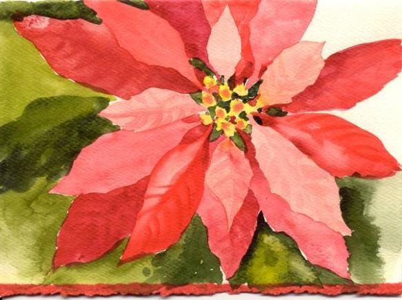 583x435 Susie Short's Watercolor Christmas Cards - Watercolor Painting Christmas Cards