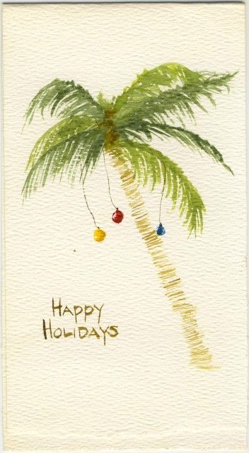 352x640 Watercolor Handmade Christmas Card. Christmas - Watercolor Painting Christmas Cards