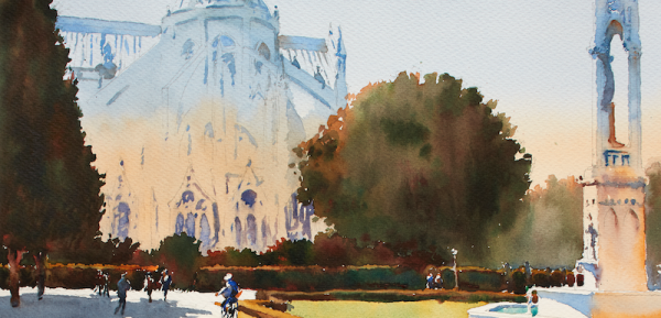 600x289 Learn To Paint Cityscapes In Watercolor - Watercolor Painting City