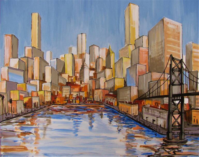 770x607 Saatchi Art Cityscape 3 Painting By Patrick Bornemann - Watercolor Painting City