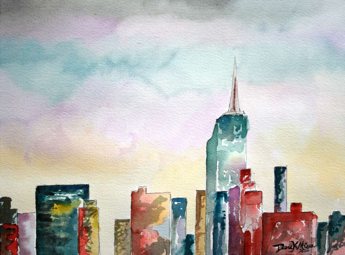 1200x885 Watercolor Paintings - Watercolor Painting City