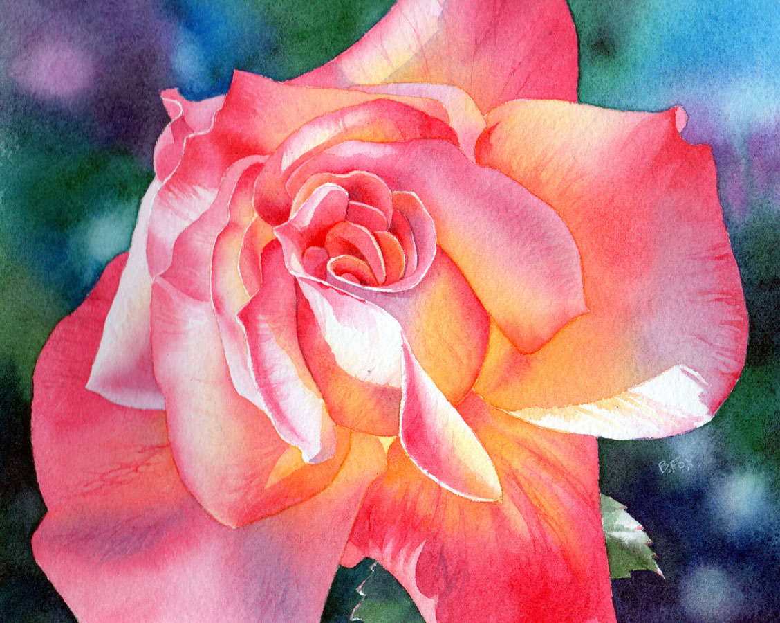 1128x900 How To Paint A Flower In Watercolour - Watercolor Painting Flowers Images