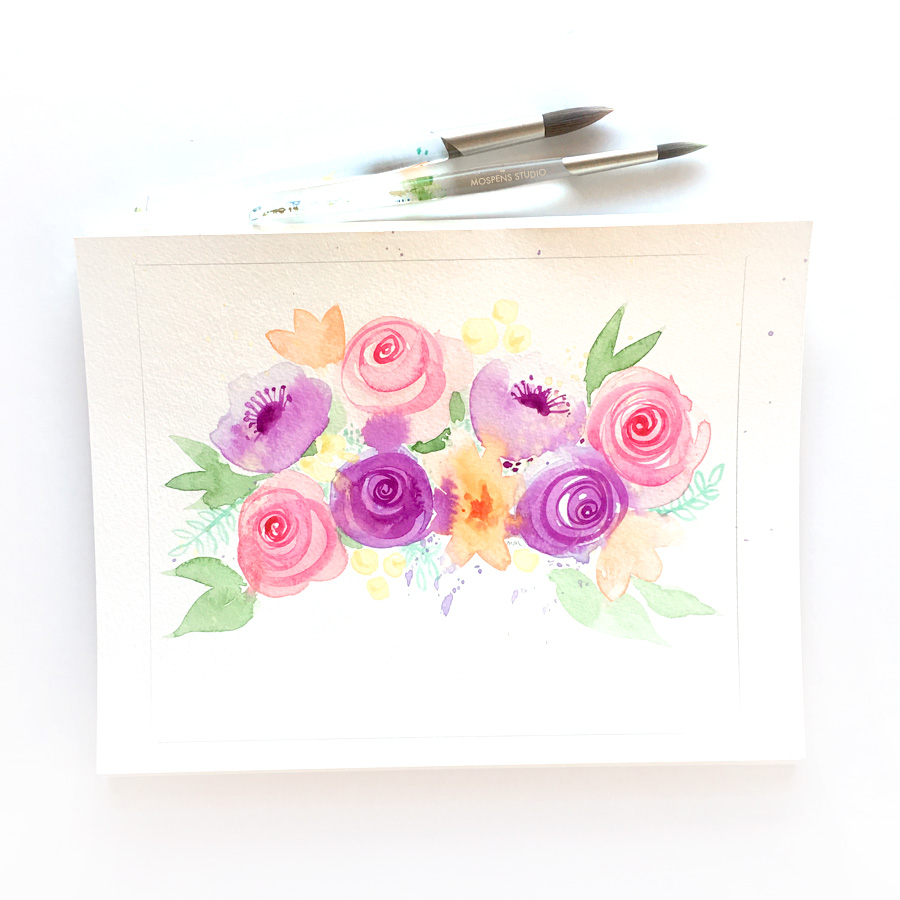 900x900 Watercolor Painting Flowers Elegant Amp Custom Watercolor Wedding - Watercolor Painting Flowers Images