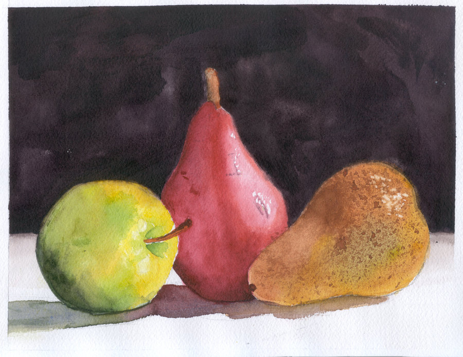 900x694 Fruit Still Life - Watercolor Painting Fruit Still Life