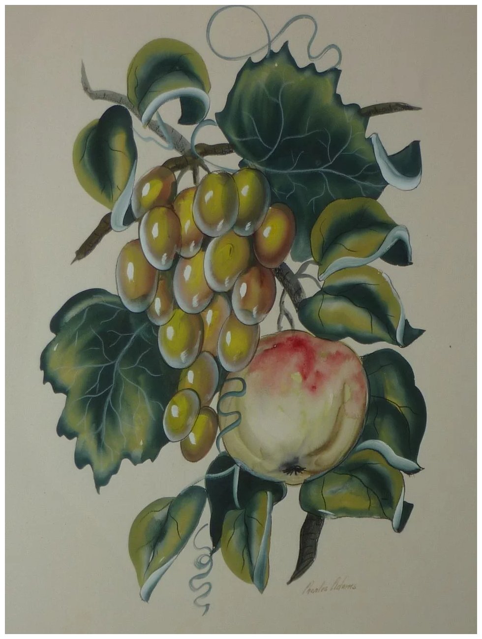 980x1300 Still Life Fruit Watercolor Painting Signed Charles Adams - Watercolor Painting Fruit Still Life