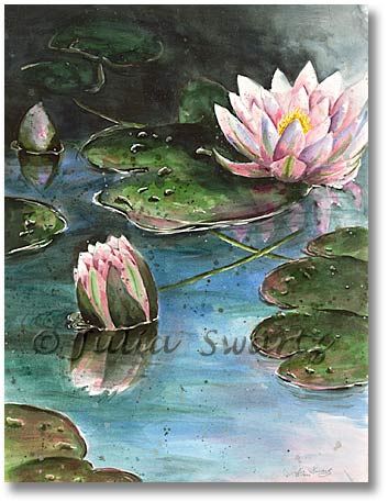 353x457 Julia Swartz Fine Art Gallery Water Lily - Watercolor Painting Gallery