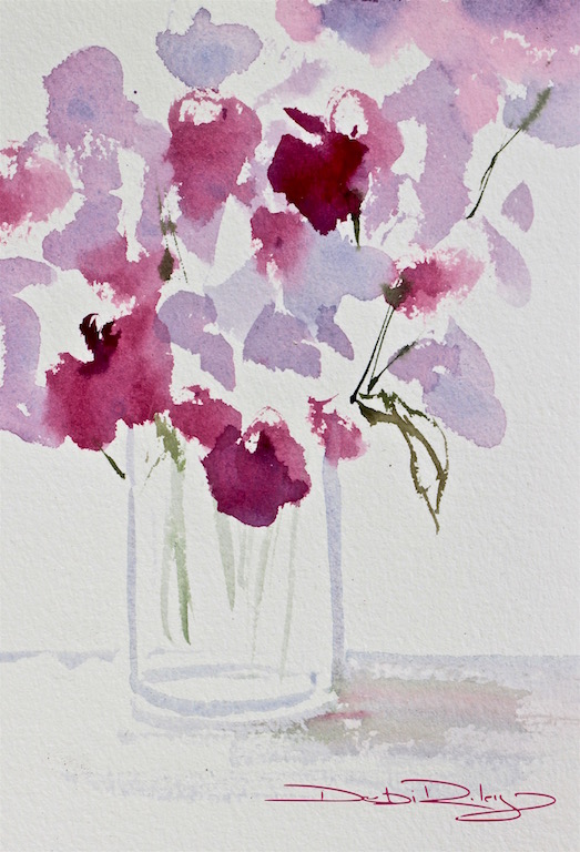 523x768 Fiddling With Watercolours Debi Riley - Watercolor Painting Ideas Flowers