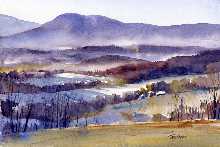 758x505 Shadows Amp Archival Limited Edition Giclee' Art Print - Watercolor Painting Landscape