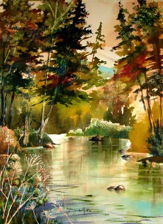 550x757 Watercolor Landscape Paintings Tree - Watercolor Painting Landscape