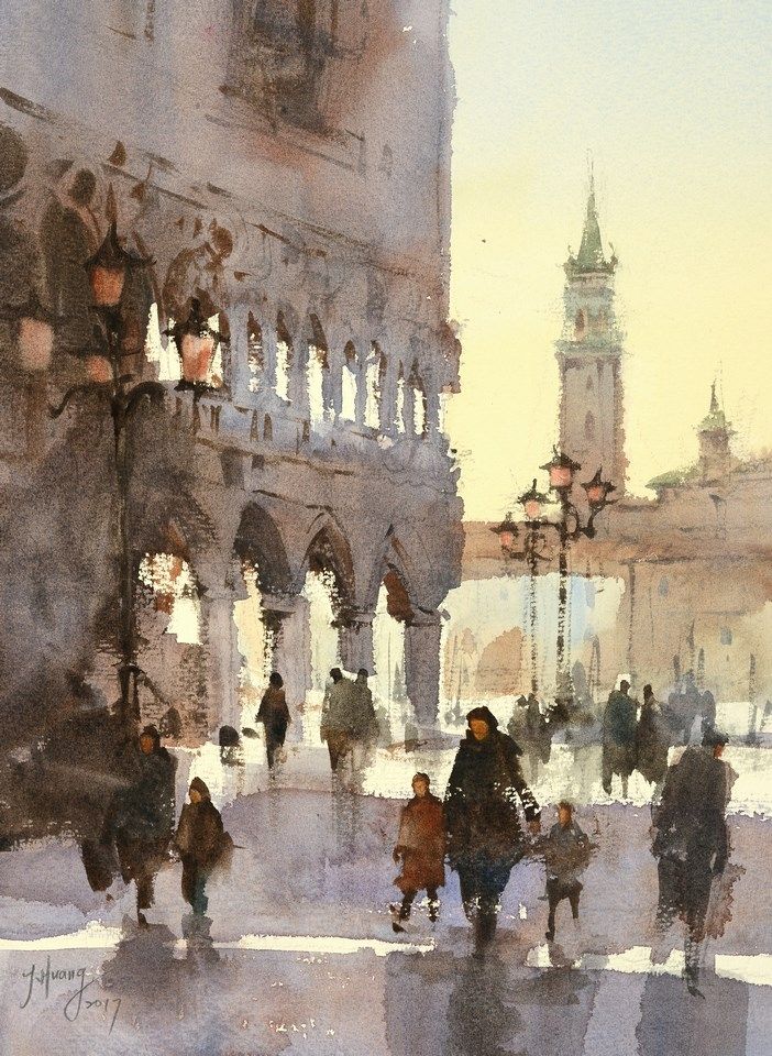 702x960 Practice For One Hour Watercolor By Jasmine Huang - Watercolor Painting Landscape City