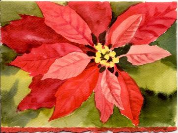 363x271 Painting Poinsettias - Watercolor Painting Of Poinsettias
