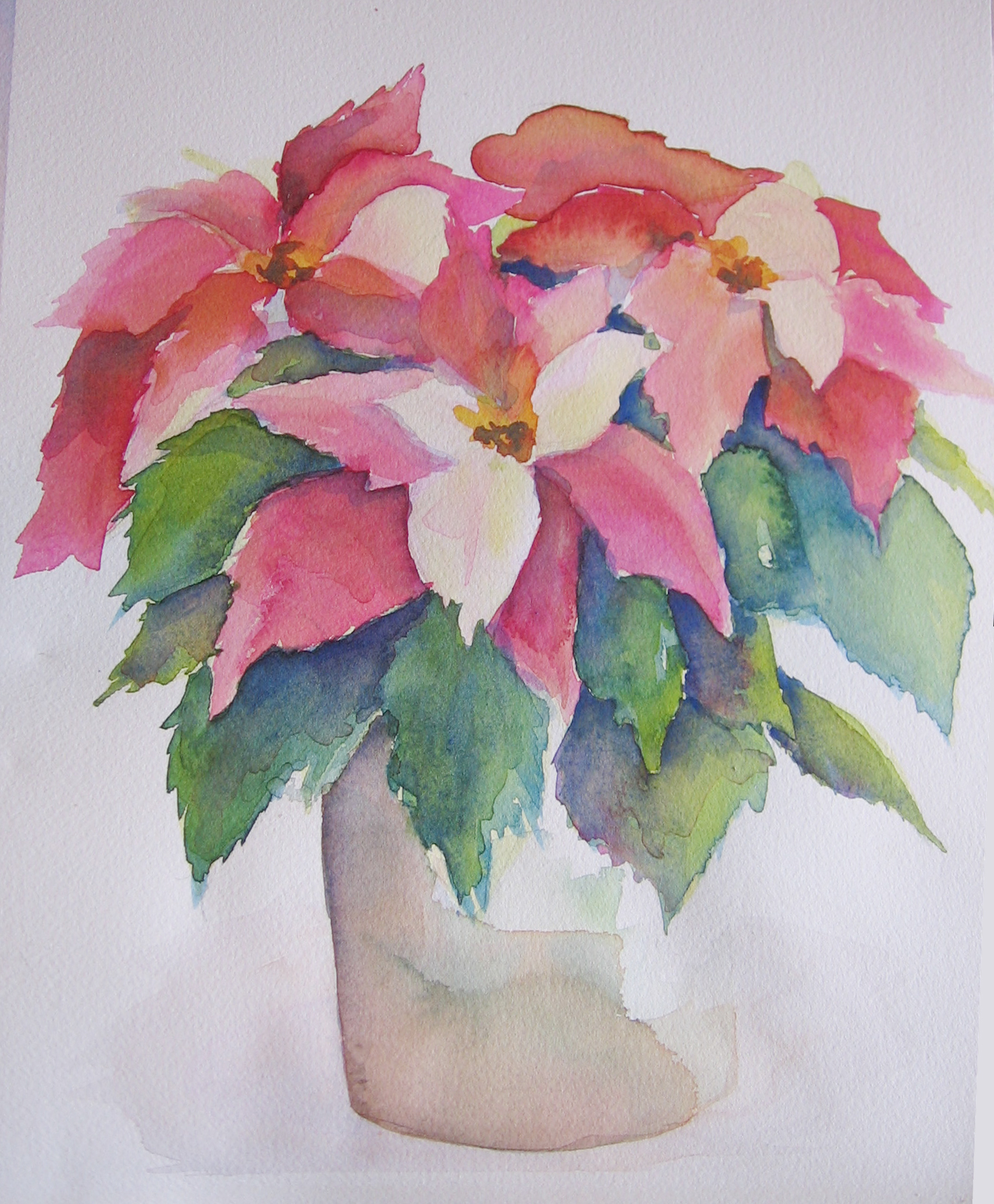 1424x1724 Poinsettia Watercolor Step By Step Sweetbriar Sisters - Watercolor Painting Of Poinsettias