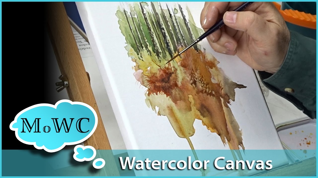 1280x720 Painting On Watercolor Canvas Landscape Demo - Watercolor Painting On Canvas