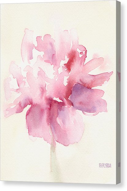 414x622 Pink Peony Watercolor Paintings Of Flowers Painting By Beverly - Watercolor Painting On Canvas