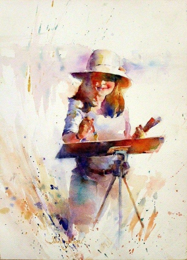 612x850 Artist Fealing Lin Fealing Watercolor,portrait Price Contact - Watercolor Painting Price