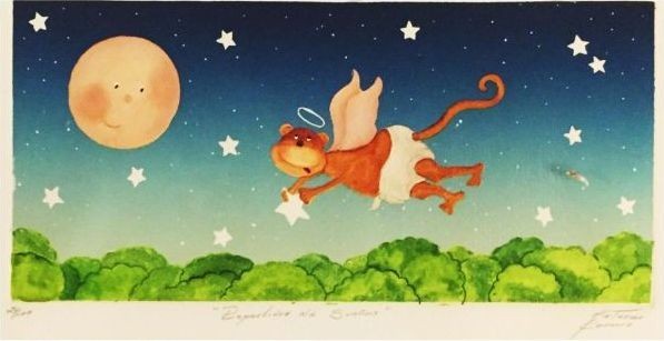 597x307 Dream Delivery Watercolor Painting By Ma Teresa Romero Price - Watercolor Painting Price