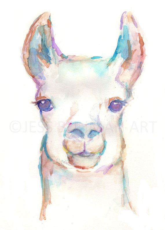 570x794 Llama Watercolor Painting Print, Nursery Painting, Llama - Watercolor Painting Prints