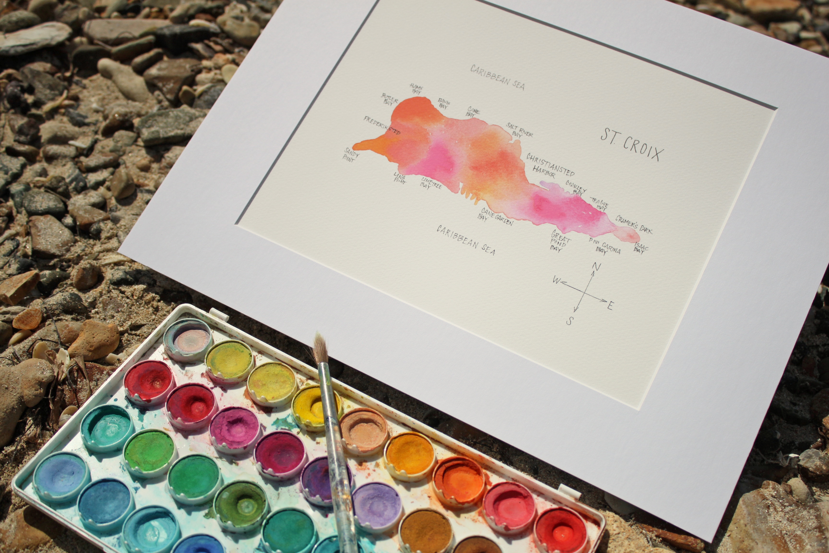 3456x2304 St. Thomas St. John St. Croix Us Virgin Islands Prints - Watercolor Painting Prints