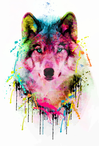 400x593 Wolf Watercolor Painting By Noramohammed - Watercolor Painting Wolf