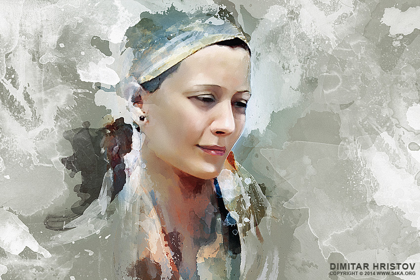 850x567 Portrait Painting Of Beautiful Girl - Watercolor Painting Woman